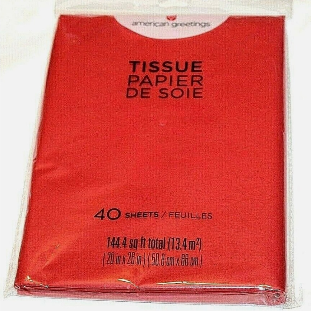 American Greetings Red Tissue Paper - 40 Sheets - NWT